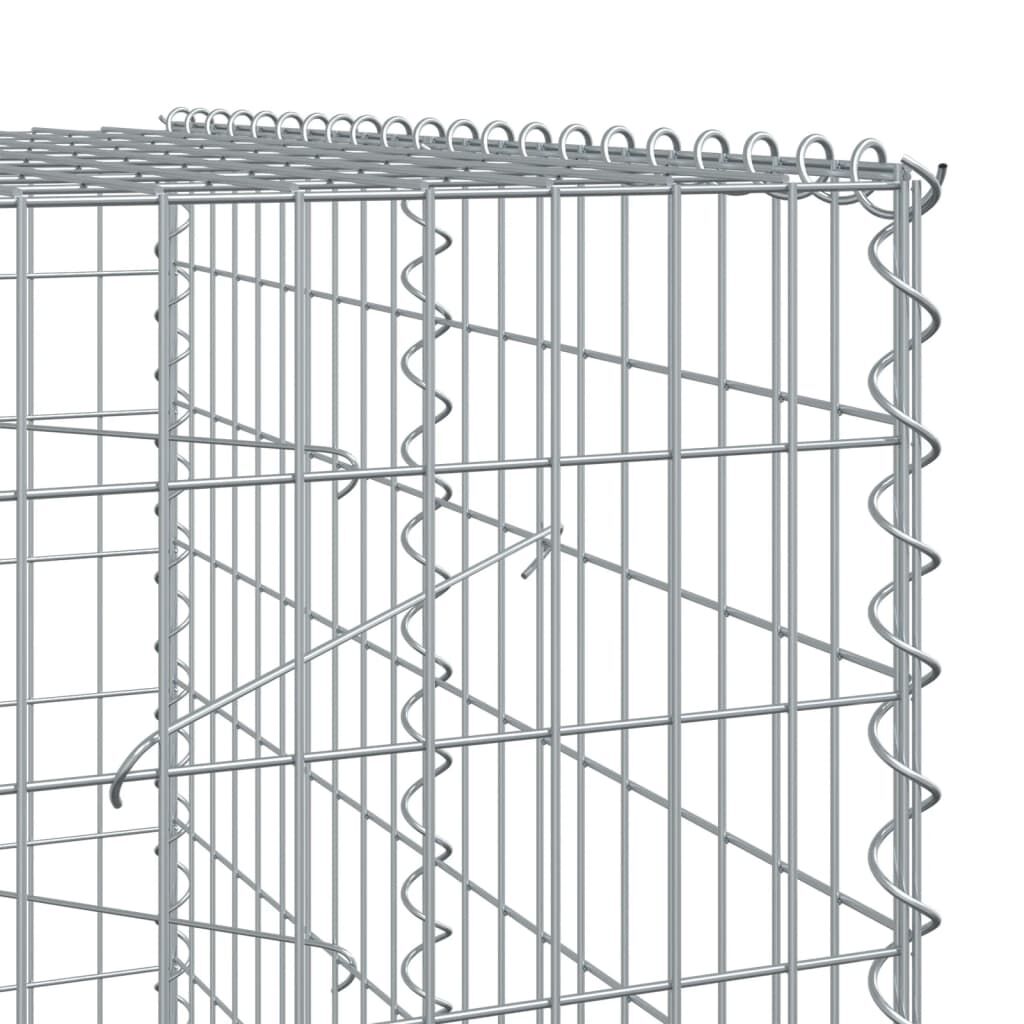 vidaXL Gabion Basket with Cover 1200x100x200 cm Galvanised Iron