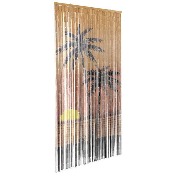 vidaXL Insect Door Curtain Palm Tree Print 90x220 cm Bamboo