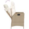 vidaXL 3 Piece Bistro Set with Cushions Beige Poly Rattan