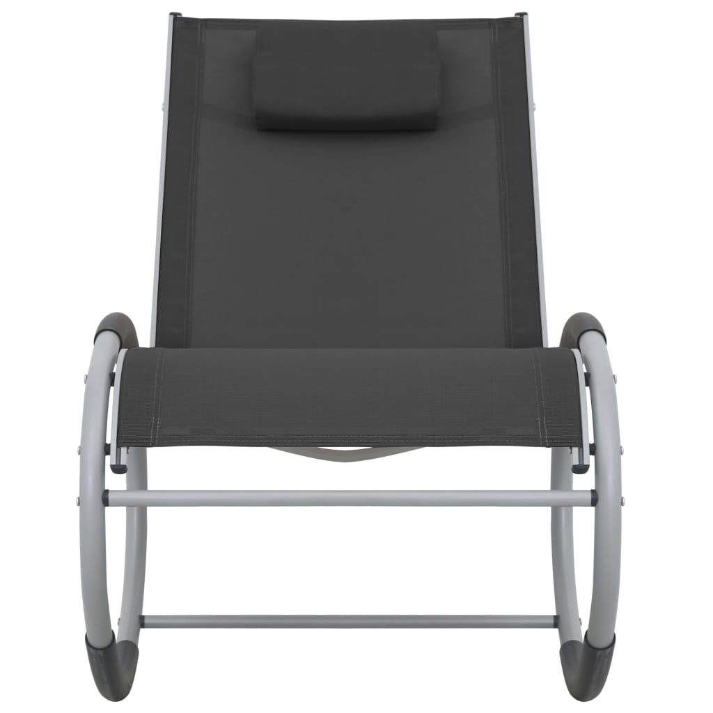vidaXL Outdoor Rocking Chair Black Textilene