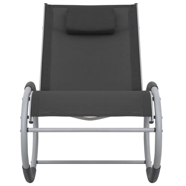 vidaXL Outdoor Rocking Chair Black Textilene