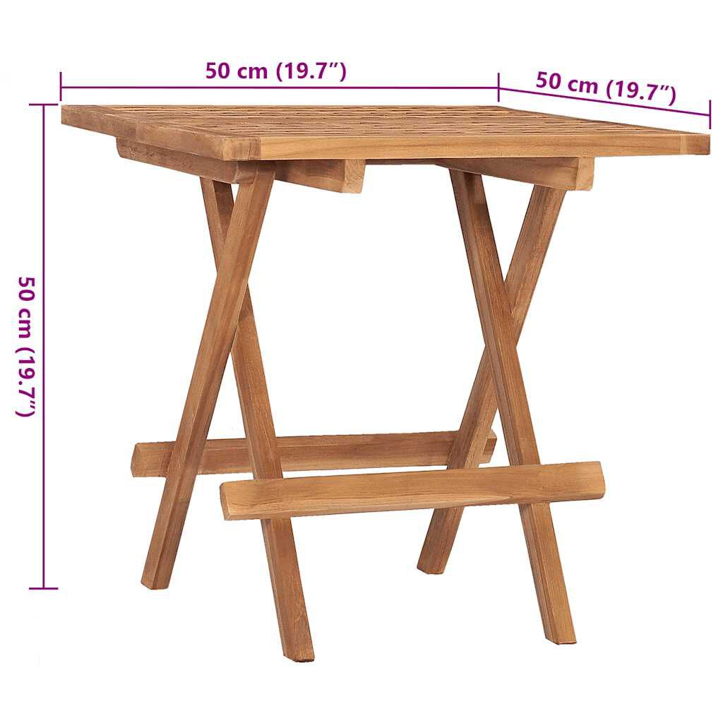 vidaXL 3 Piece Folding Outdoor Dining Set with Cushion Solid Teak Wood