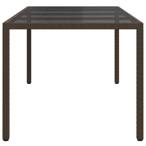 vidaXL Garden Table Brown 190 x 90 x 75 cm Poly Rattan
