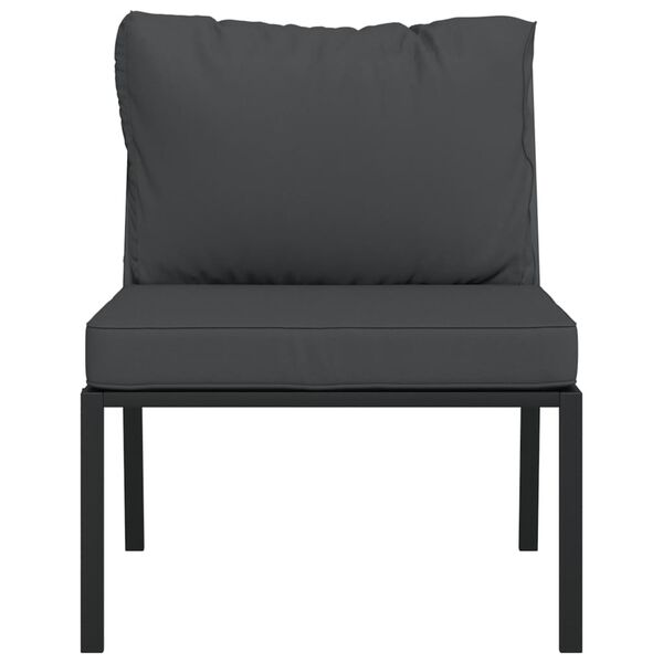 vidaXL Garden Chairs with Grey Cushions 2 pcs 60x74x79 cm Steel