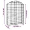 vidaXL Arched Gabion Basket 100x30x120/140 cm Galvanised Iron