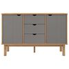 vidaXL Sideboard OTTA Brown and Grey 113.5x43x73 cm Solid Wood Pine