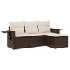 vidaXL 4 Piece Garden Sofa Set with Cushions Brown Poly Rattan