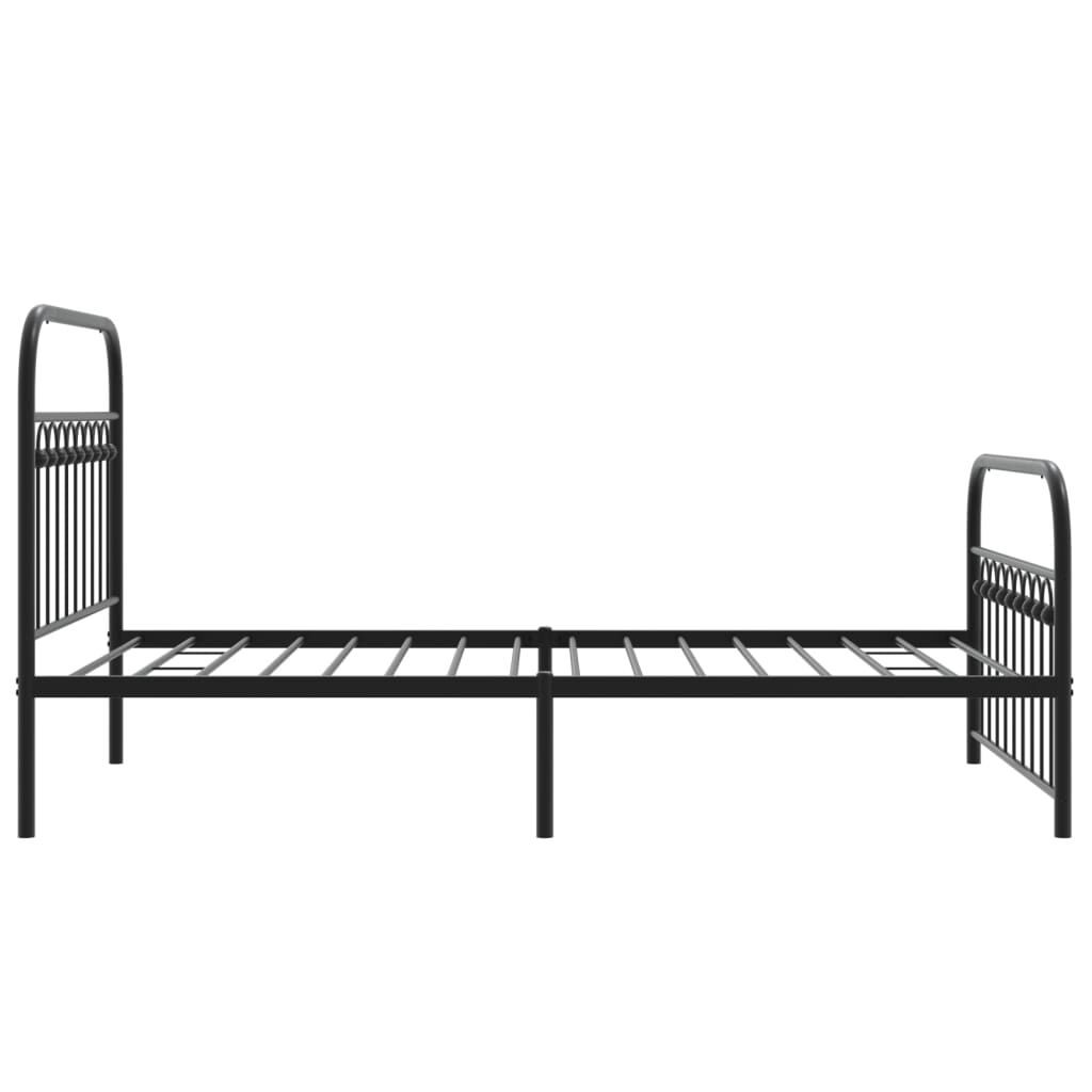 vidaXL Metal Bed Frame without Mattress with Footboard Black 100x200cm