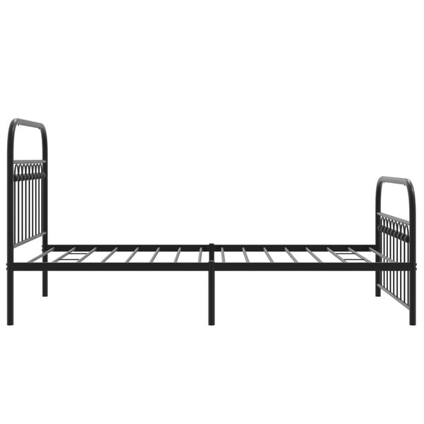 vidaXL Metal Bed Frame without Mattress with Footboard Black 100x200cm