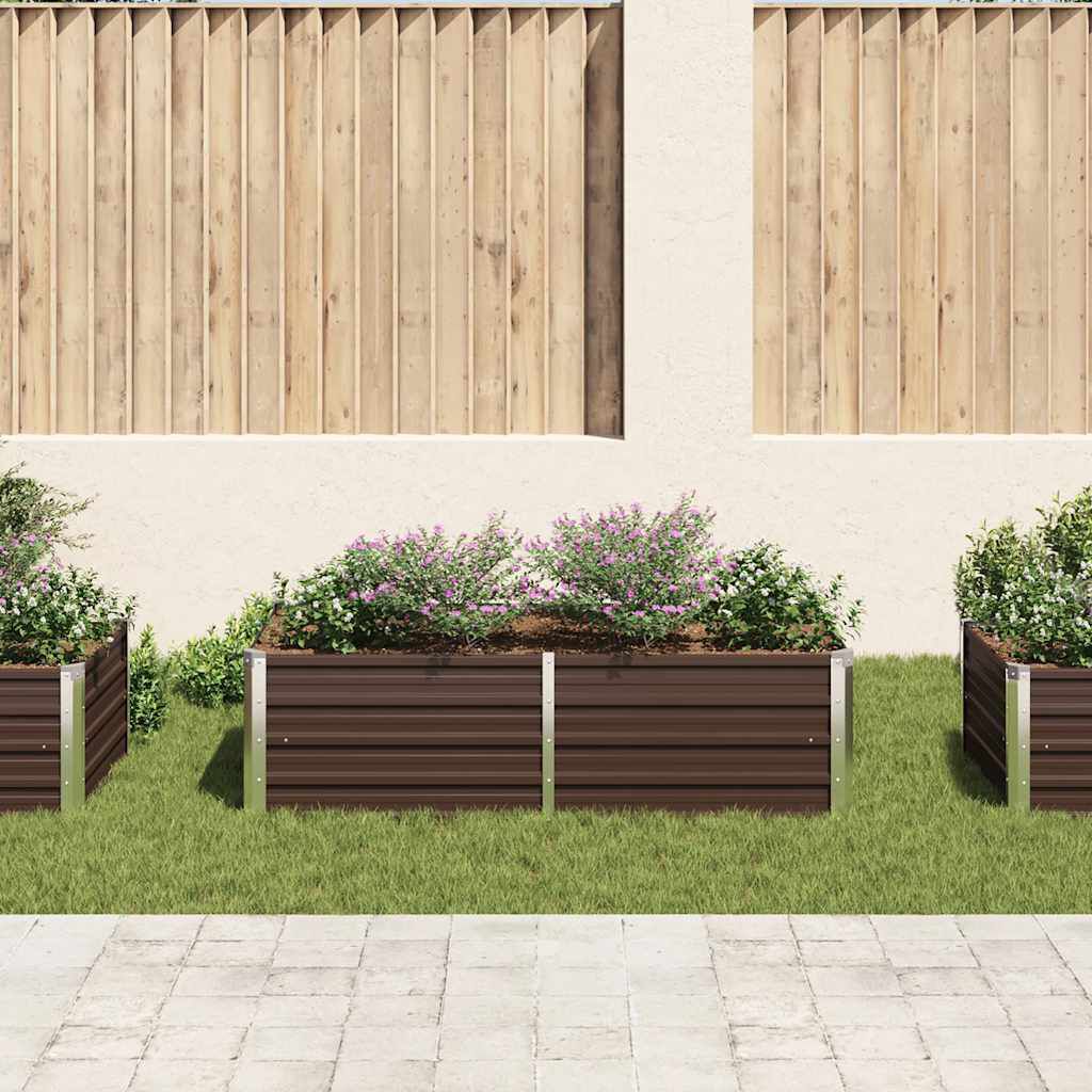 vidaXL Raised Garden Bed 160x80x45 cm Galvanised Steel Brown
