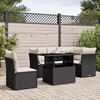vidaXL 6 Piece Garden Sofa Set with Cushions Black Poly Rattan