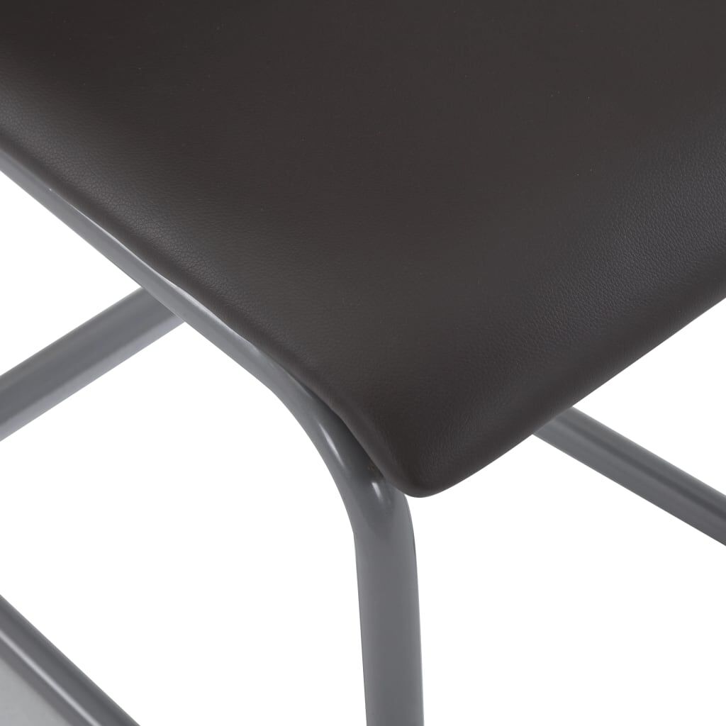 vidaXL Cantilever Dining Chairs 4 pcs Brown Faux Leather