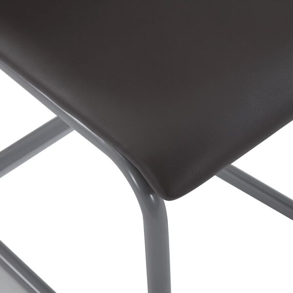 vidaXL Cantilever Dining Chairs 4 pcs Brown Faux Leather