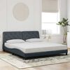 vidaXL Bed Frame without Mattress Dark Grey 183x213 cm Velvet