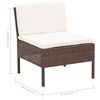 vidaXL 3 Piece Garden Lounge Set with Cushions Poly Rattan Brown