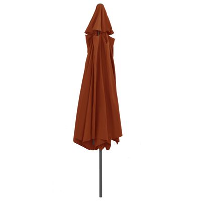 vidaXL Garden Parasol with Metal Pole 390 cm Terracotta