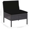 vidaXL 6 Piece Garden Lounge Set with Cushions Poly Rattan Black