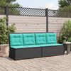 vidaXL Garden Bench with Cushion Black Poly rattan