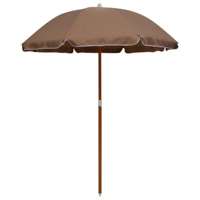 vidaXL Garden Parasol with Steel Pole 180 cm Taupe