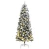 vidaXL Artificial Hinged Christmas Tree 300 LEDs & Ball Set 210 cm