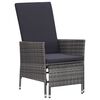 vidaXL 3 Piece Garden Lounge Set with Cushions Poly Rattan Grey