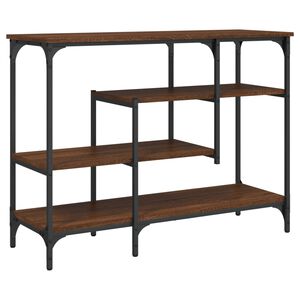 vidaXL Console Table with Shelves Brown Oak 100x35x75 cm