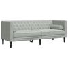 vidaXL 3 Piece Chesterfield Sofa Set with Bolsters Dark Grey Velvet