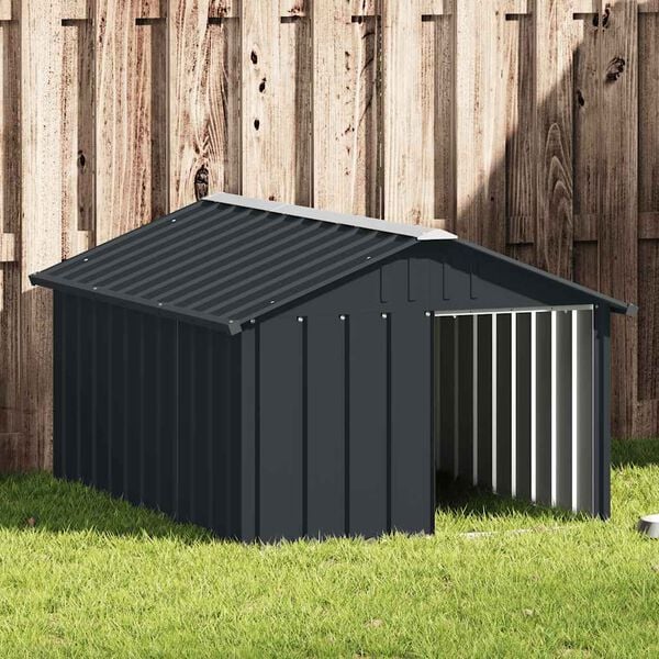 vidaXL Dog House Anthracite 116.5x153x81.5 cm Galvanised Steel
