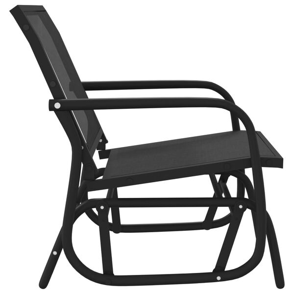 vidaXL Garden Glider Chair Black 61x76x87 cm Textilene&Steel