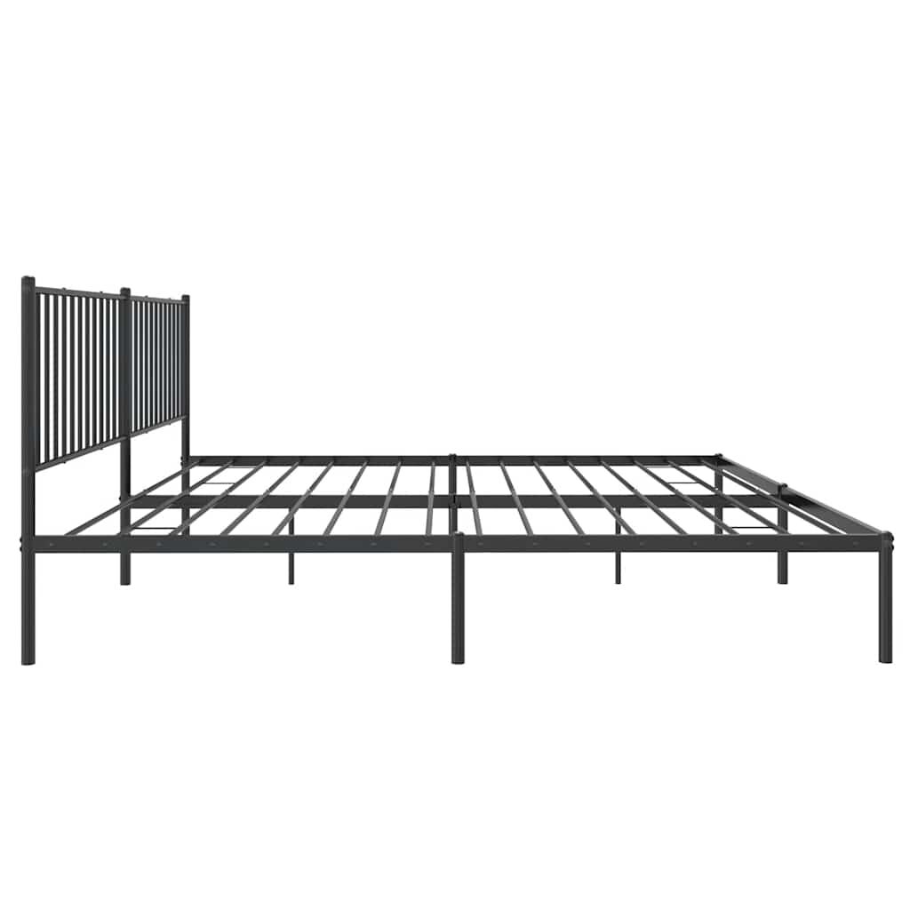 vidaXL Metal Bed Frame without Mattress with Headboard Black 193x203cm