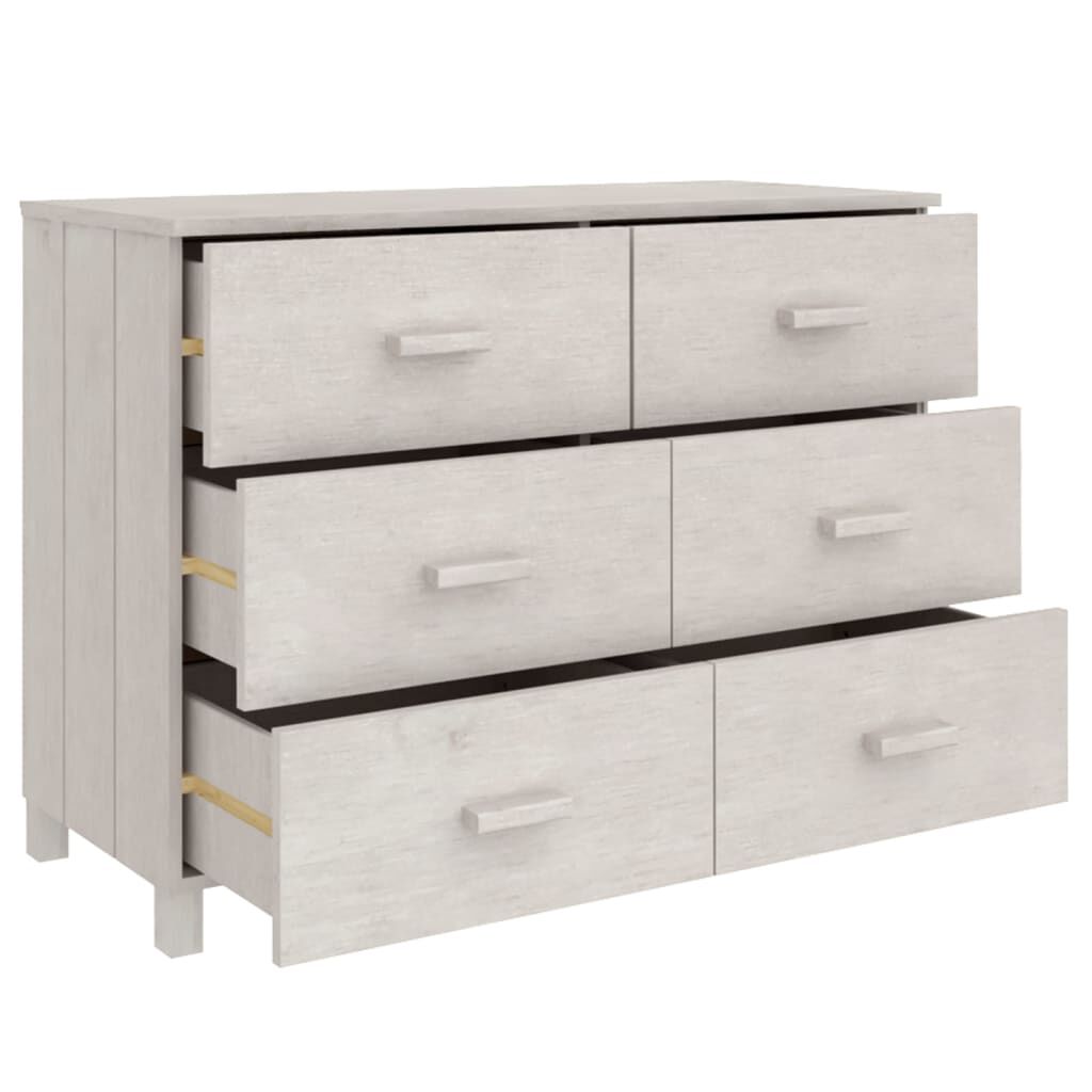 vidaXL Sideboard HAMAR White 113x40x80 cm Solid Wood Pine