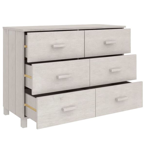 vidaXL Sideboard HAMAR White 113x40x80 cm Solid Wood Pine