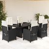 vidaXL 7 Piece Garden Dining Set with Cushions Beige Poly Rattan