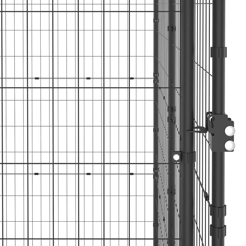 vidaXL Outdoor Dog Kennel Steel 110x220x180 cm