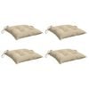 vidaXL Chair Cushions 4 pcs Beige 40x40x7 cm Oxford Fabric