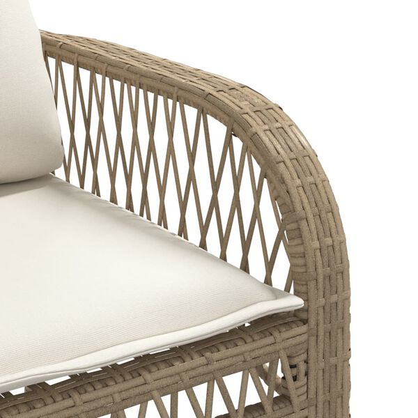 vidaXL 4 Piece Garden Sofa Set with Cushions Beige Poly Rattan