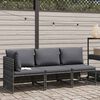 vidaXL 3 Piece Garden Lounge Set with Cushions Poly Rattan Grey