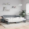 vidaXL Daybed with Trundle without Mattress Light Grey 100x190 cm