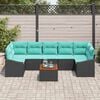 vidaXL Garden Sofa Set 8 pcs Black and turquoise