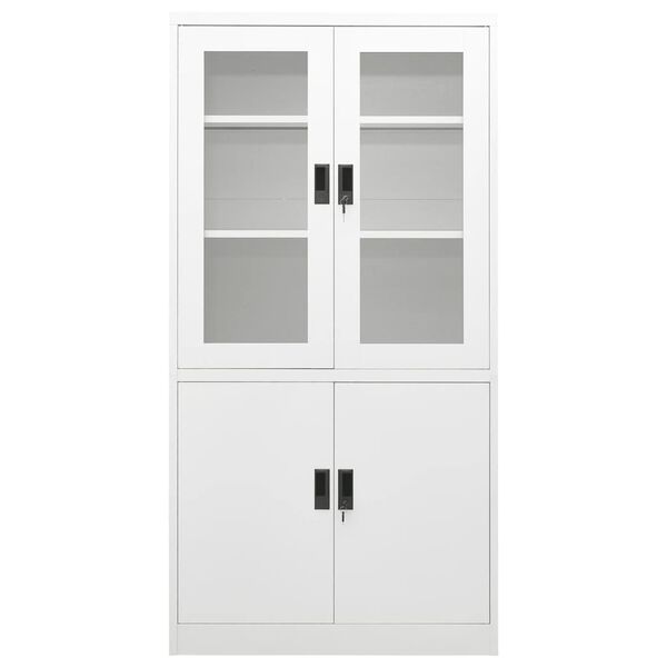 vidaXL Office Cabinet White 90x40x180 cm Steel