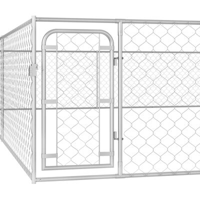 vidaXL Outdoor Dog Kennel Galvanised Steel 6x6x1 m