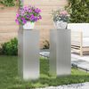 vidaXL Plant Stands 2 pcs Silver 24 x 24 x 75 cm Galvanised steel