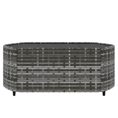 vidaXL 4 Piece Garden Lounge Set with Cushions Grey Poly Rattan