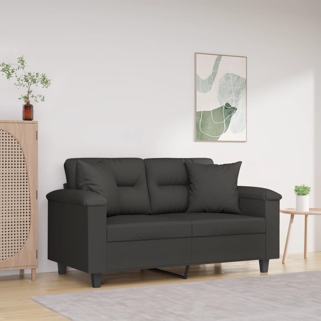 vidaXL Throw Pillows 2 pcs Dark Grey 40x40 cm Microfibre Fabric