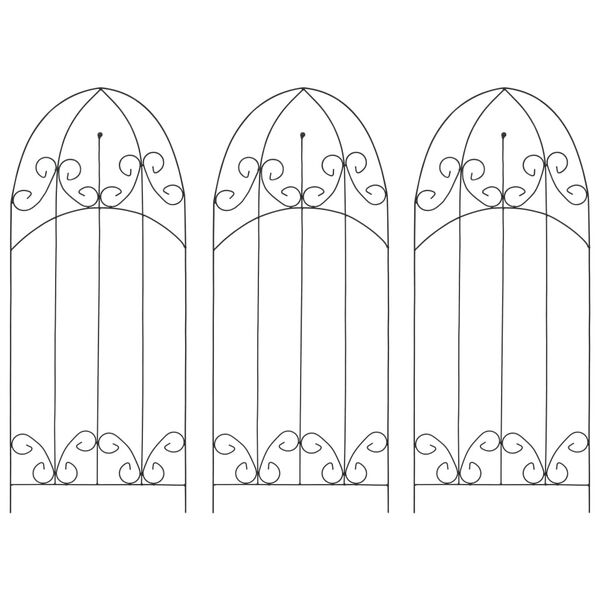 vidaXL Plant Climbing Racks 3 pcs Black 40x100 cm Iron