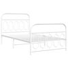 vidaXL Metal Bed Frame without Mattress with Footboard White 100x200cm
