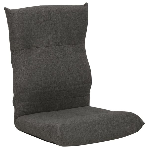 vidaxl Folding Floor Chair Dark Grey Fabric