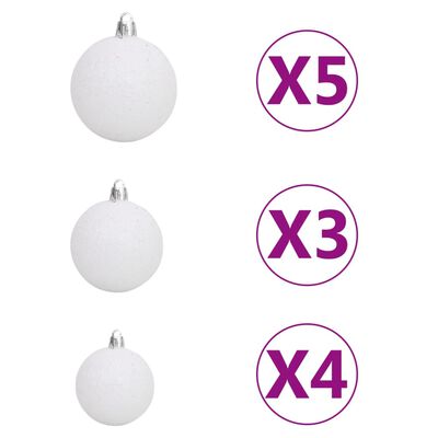 vidaXL Artificial Half Pre-lit Christmas Tree with Ball Set Green 150 cm