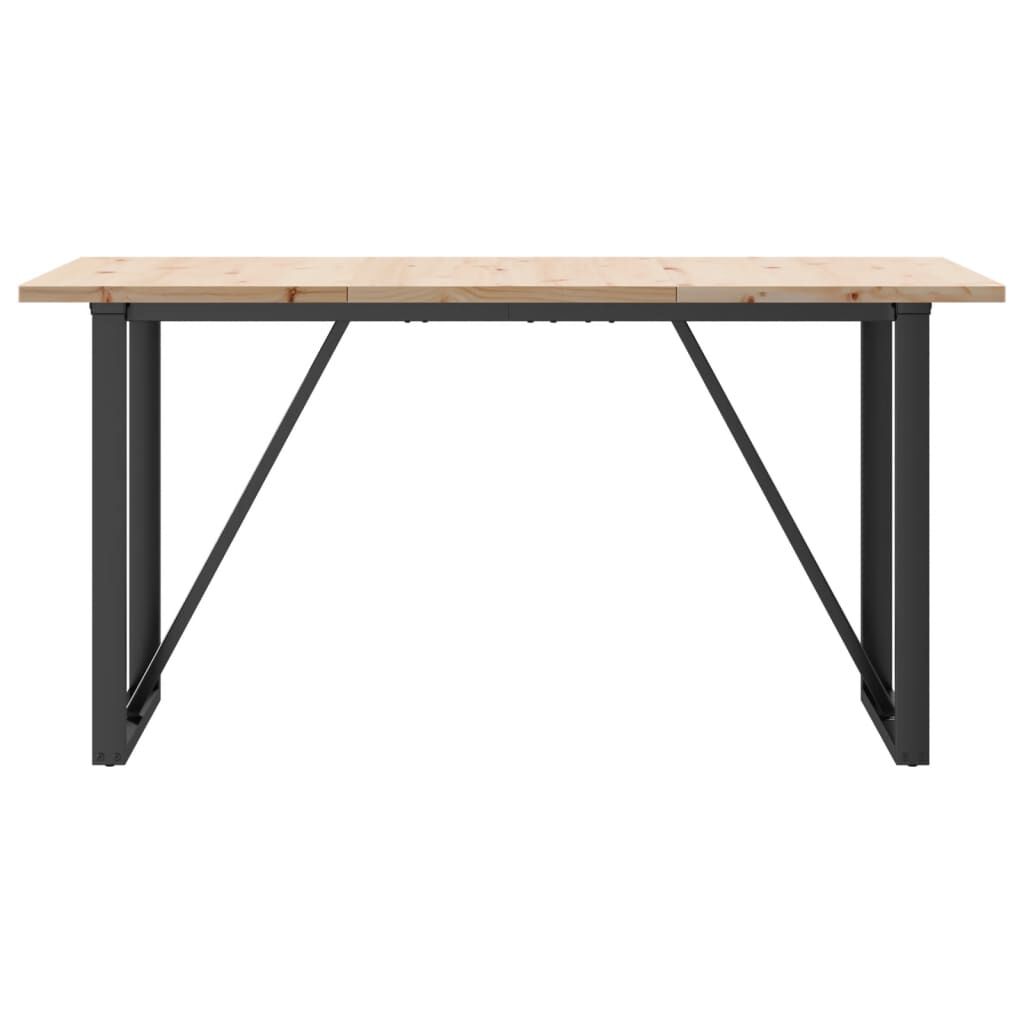 vidaXL Dining Table O-Frame 140x80x75.5 cm Solid Wood Pine and Steel