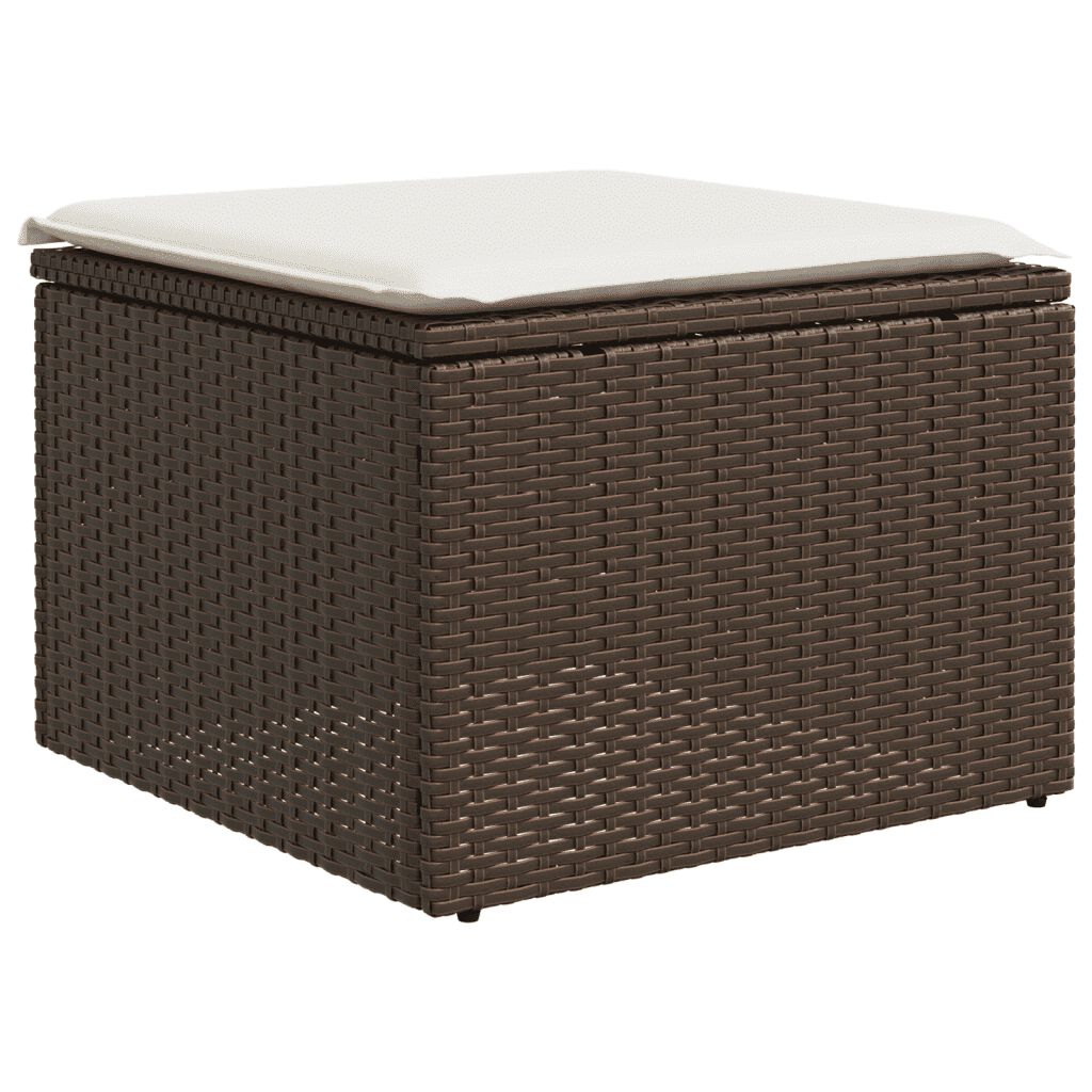 vidaXL 9 Piece Garden Sofa Set with Cushions Brown Poly Rattan